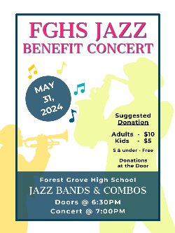 FGHS Jazz Benefit Concert -- suggested donation Adults - $10 -- Kids $5